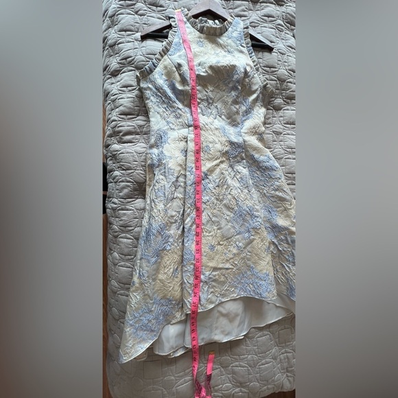 Adrianna Papell Metallic Jacquard Fit-and-Flare Halter Party Dress - Picture 14 of 16